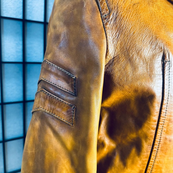 DSquared2 Vintage Camel Luxury Leather Jacket - Picture 8 of 16